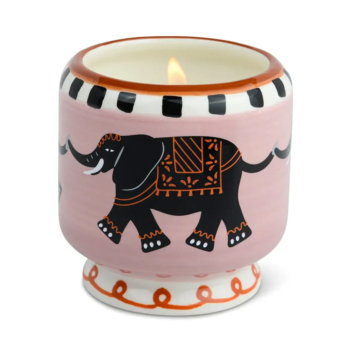 Adopo Elephant Ceramic Candle 8oz - Tobacco & Vanilla