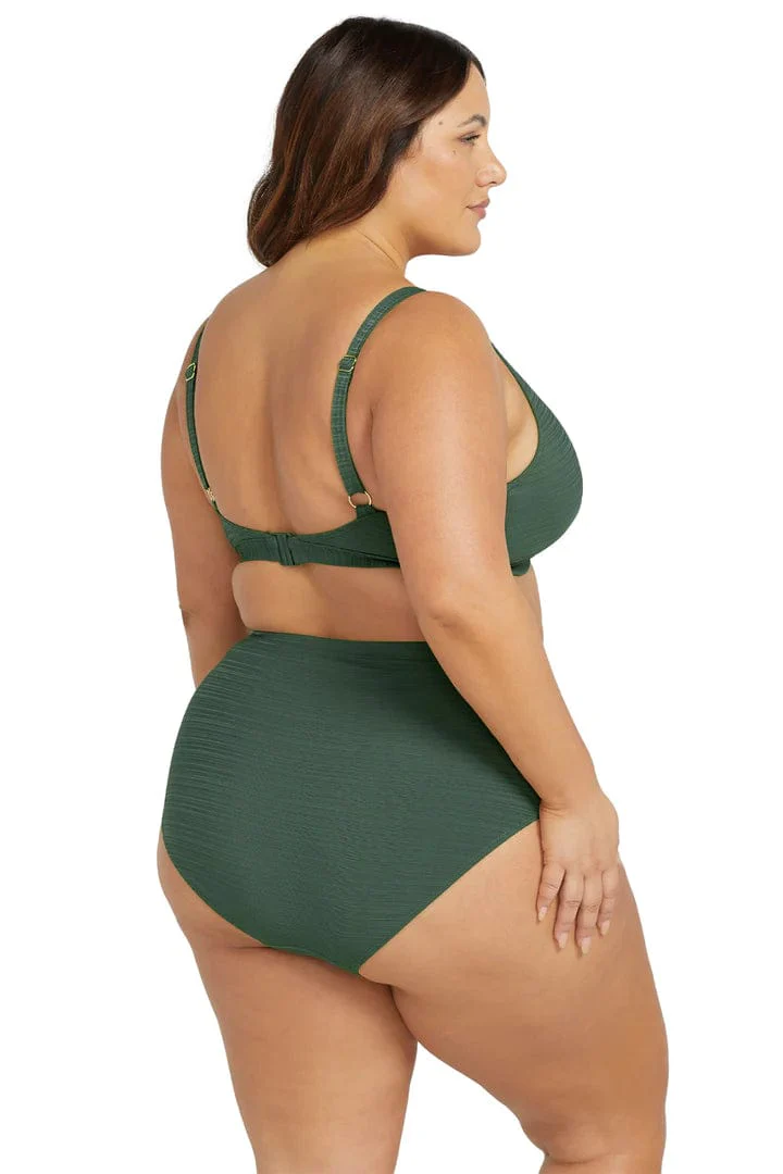 Artesands Aria Renoir High Waist Bikini Bottom - Olive - Image 4
