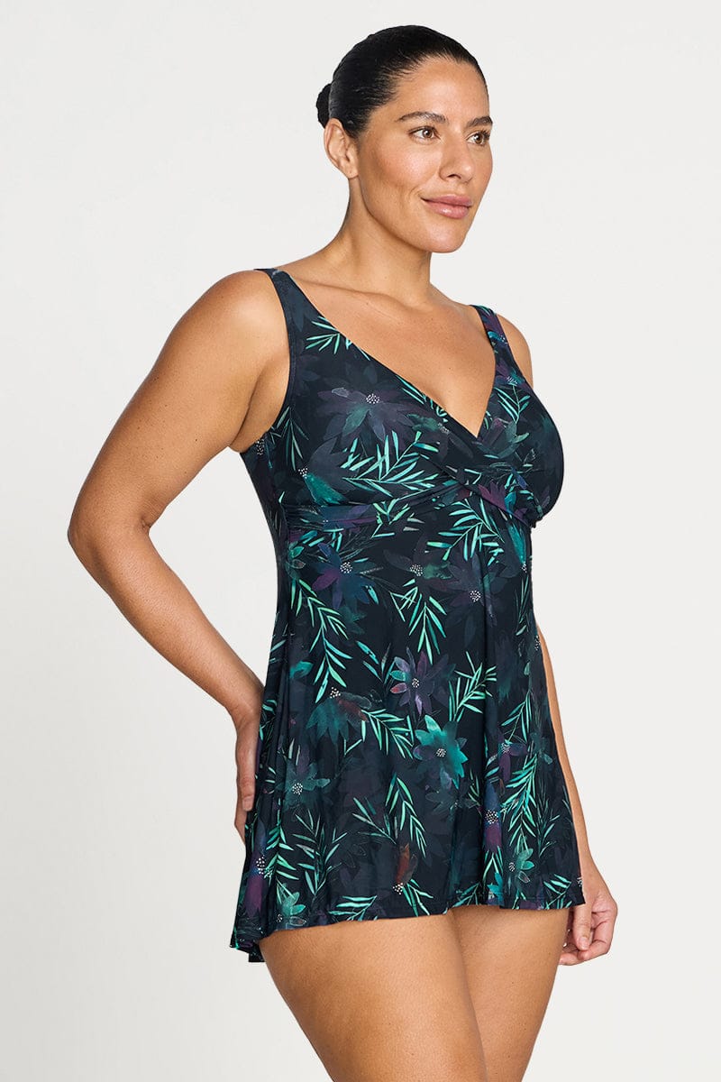 Artesands Lunafleur Delacroix Cross Over Swim Dress - Navy