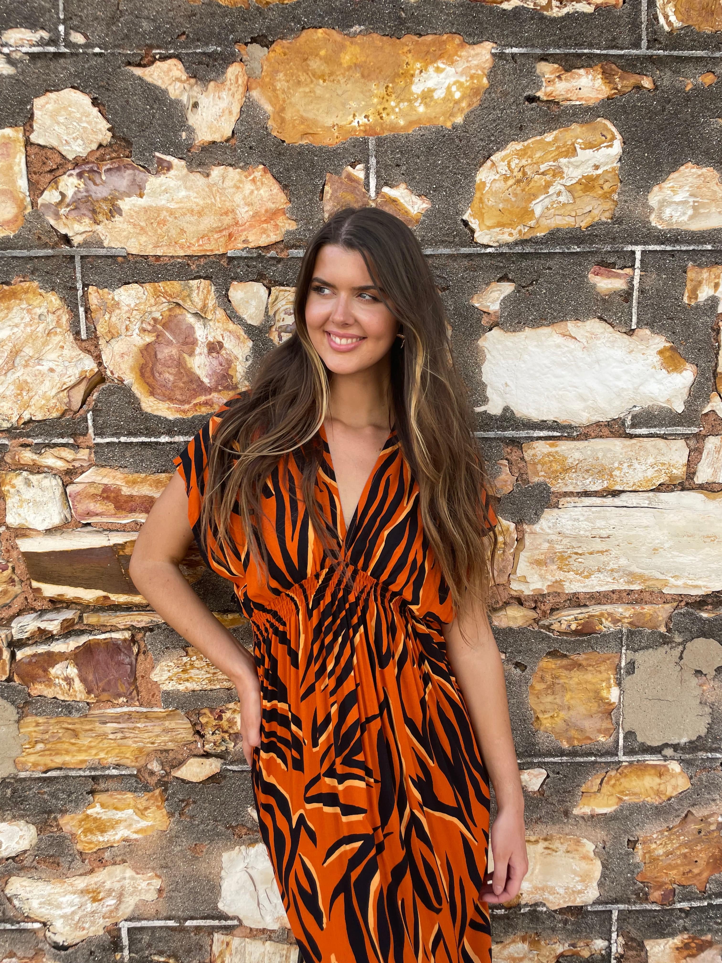 Bahama Beach Dress - Zebra Orange - Image 4