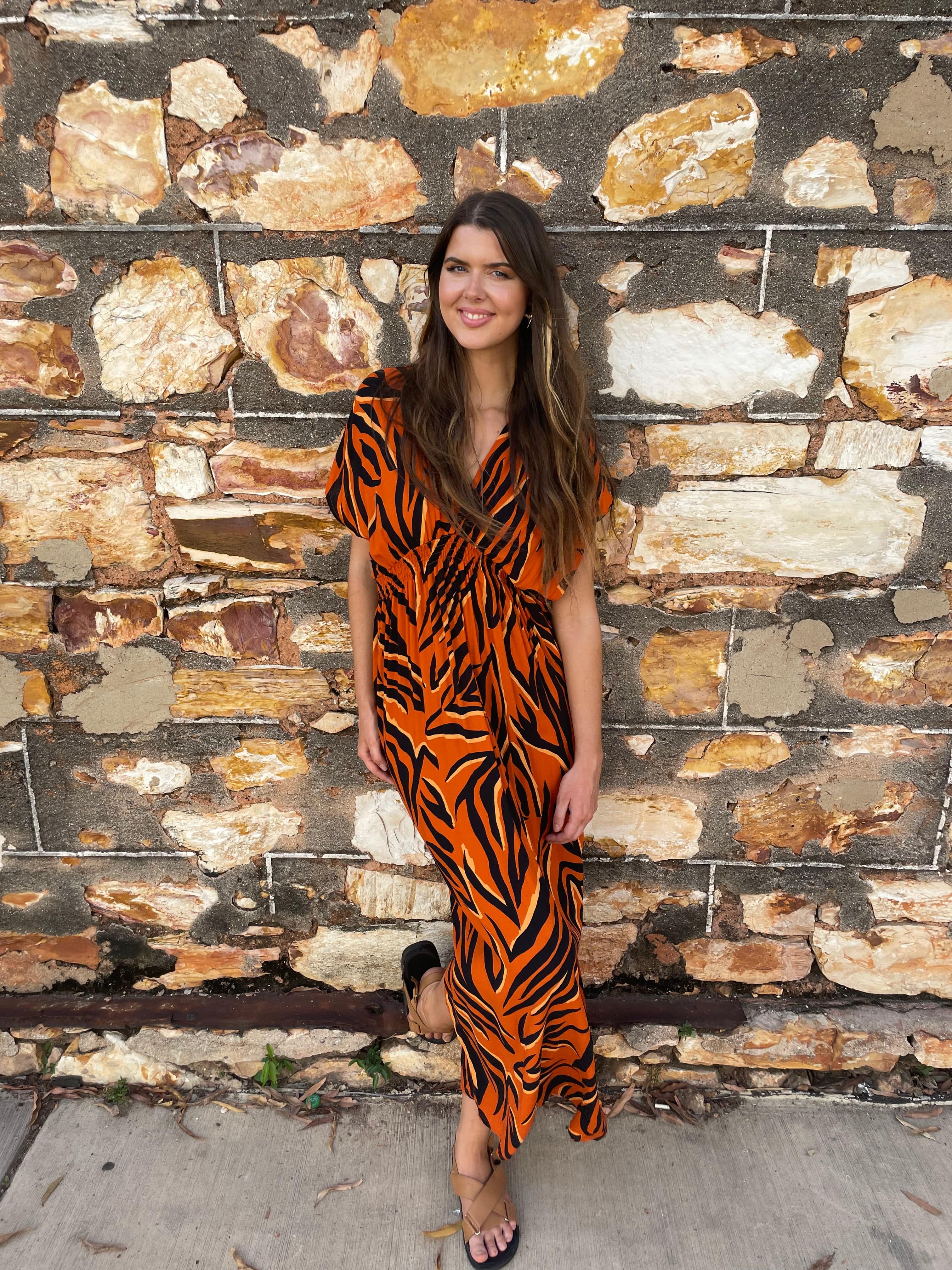 Bahama Beach Dress - Zebra Orange - Image 5