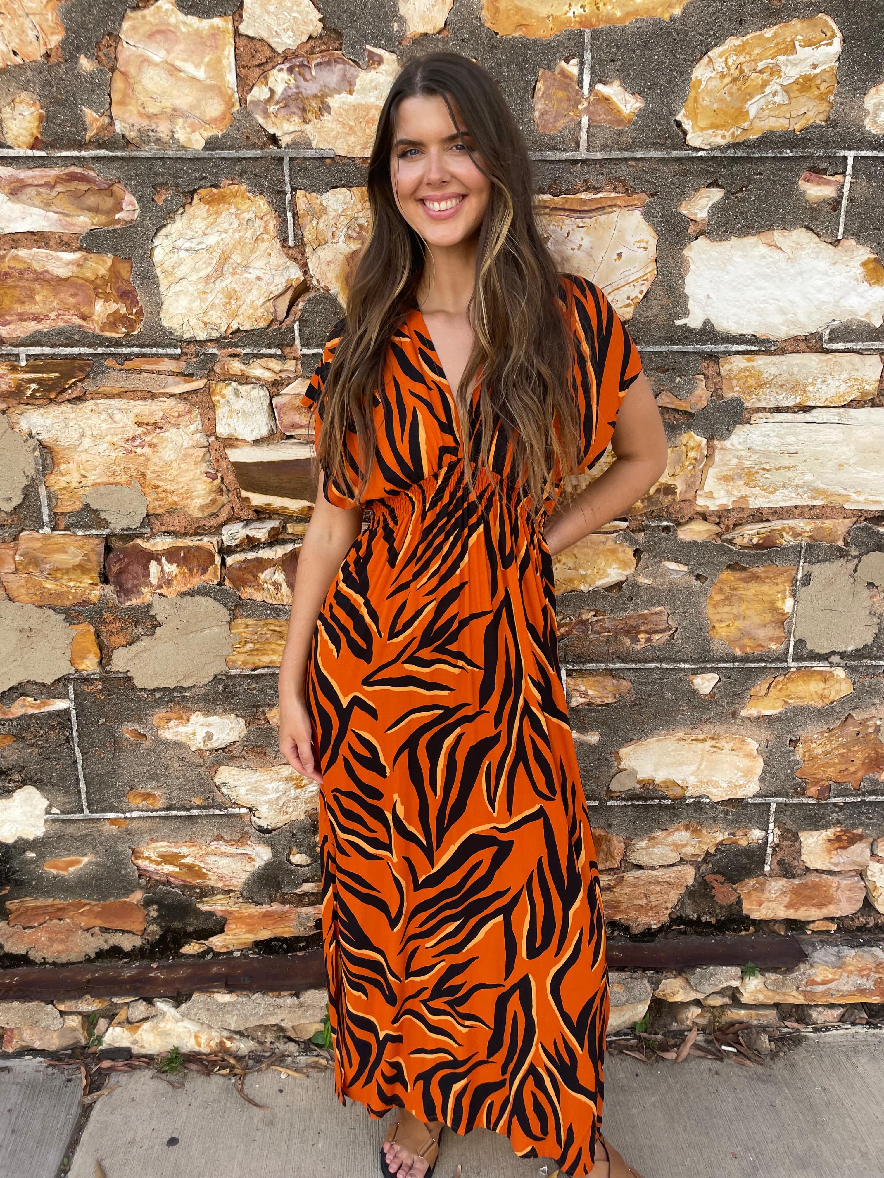 Bahama Beach Dress - Zebra Orange - Image 6