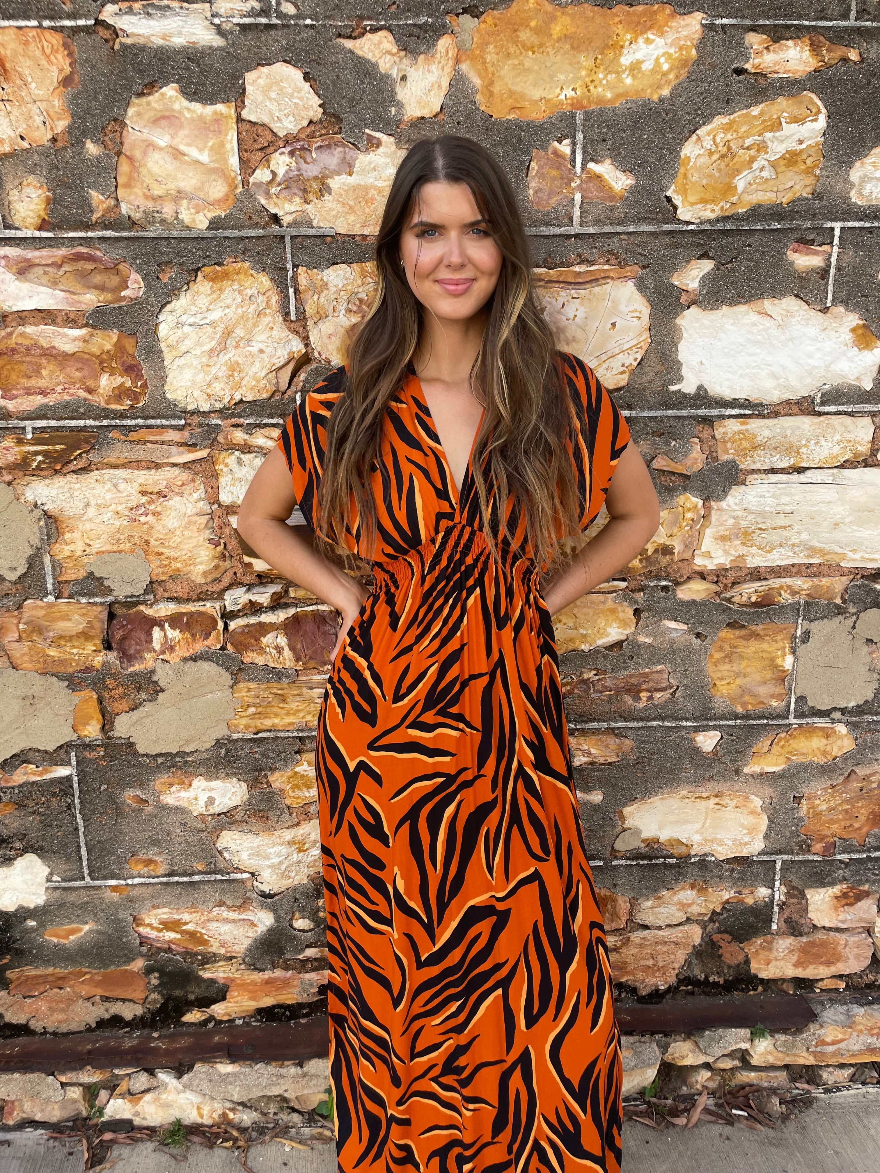 Bahama Beach Dress - Zebra Orange - Image 7