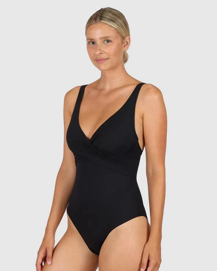 Baku Chloro D-E Cup Wrap One Piece Swimsuit -Black - Image 2