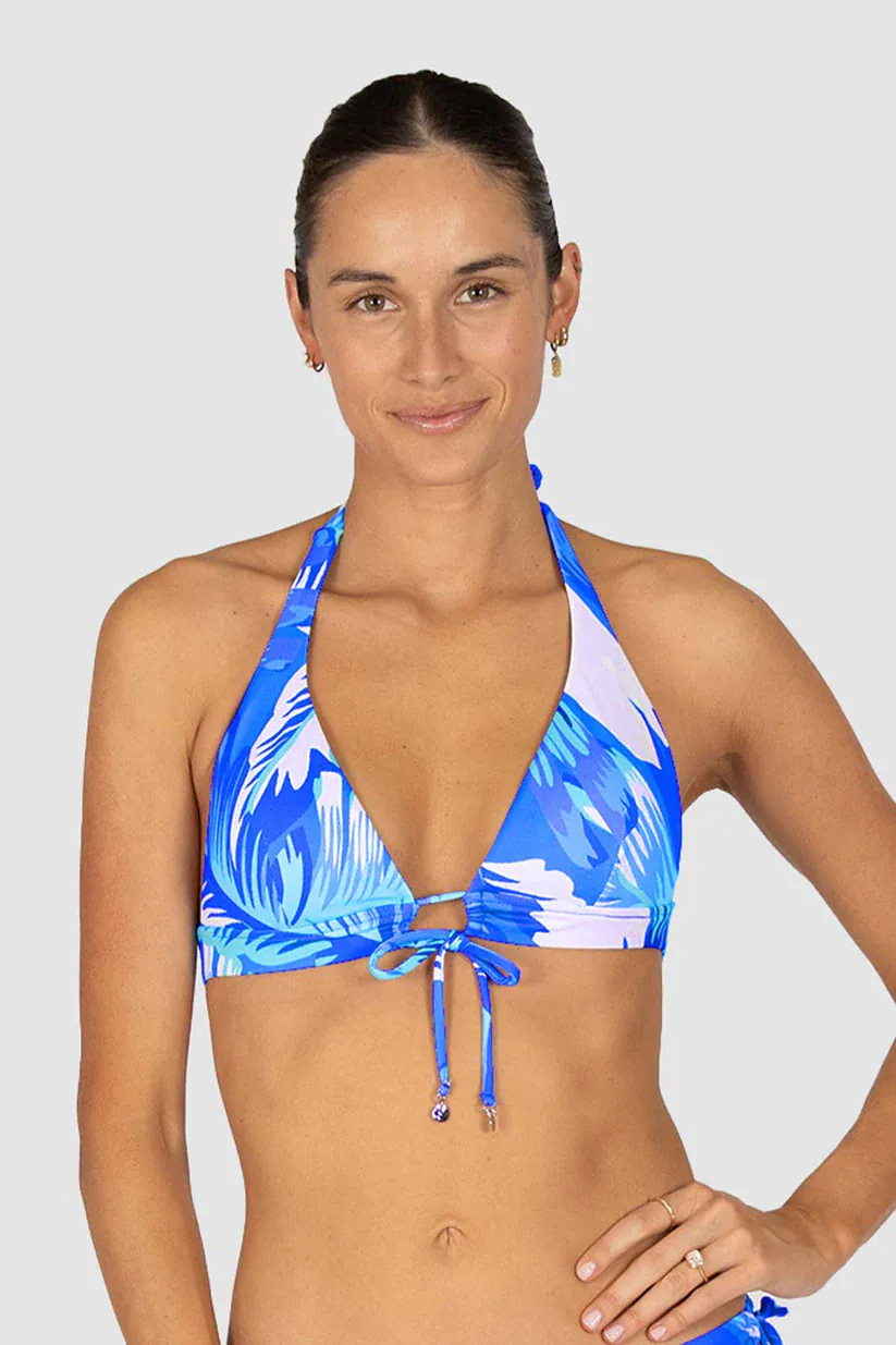 Baku Kokomo Longline Halter Bikini Bra Top - White - Image 5