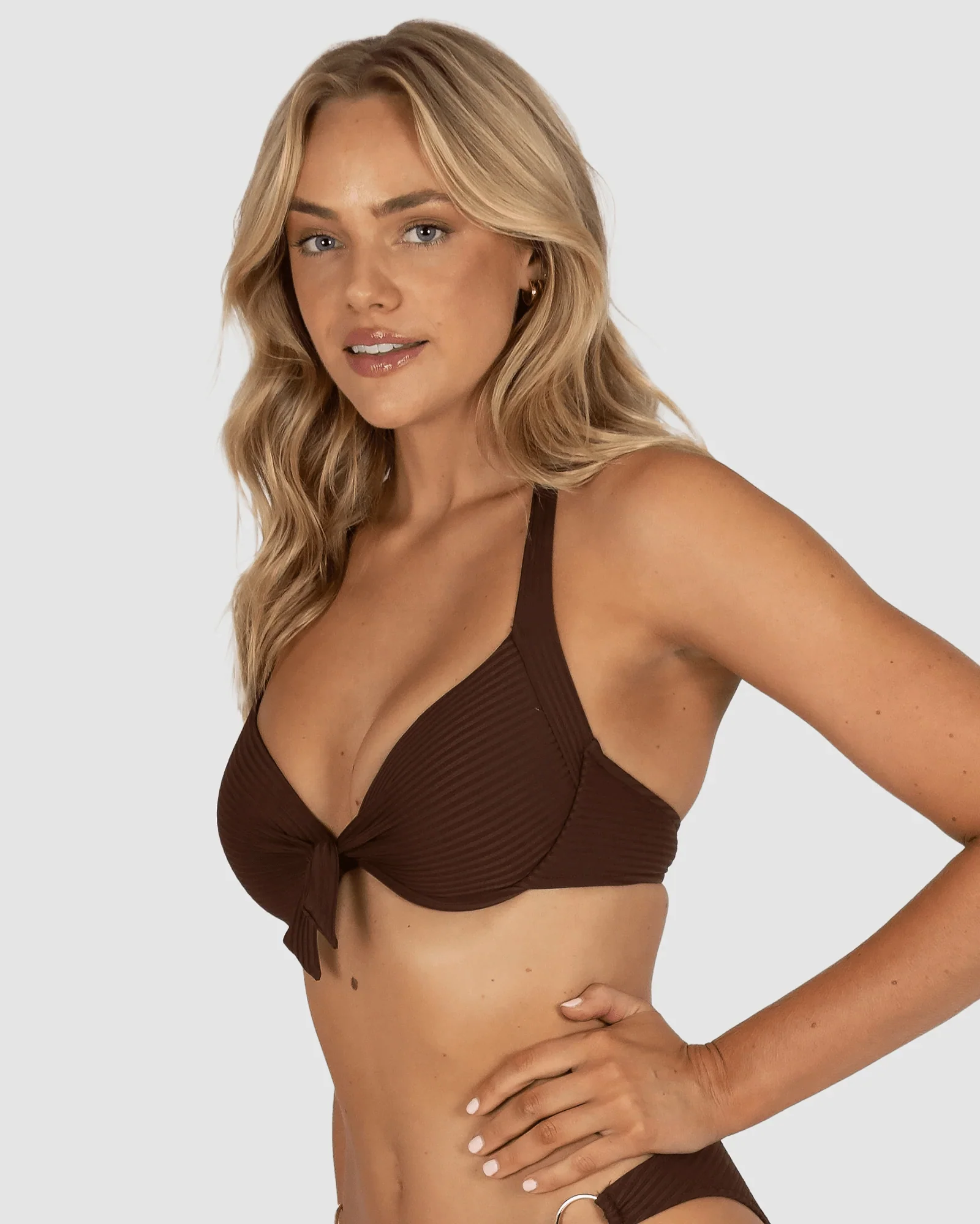 Baku Positano Booster Halter Bikini Bra Top - Mocha - Image 2