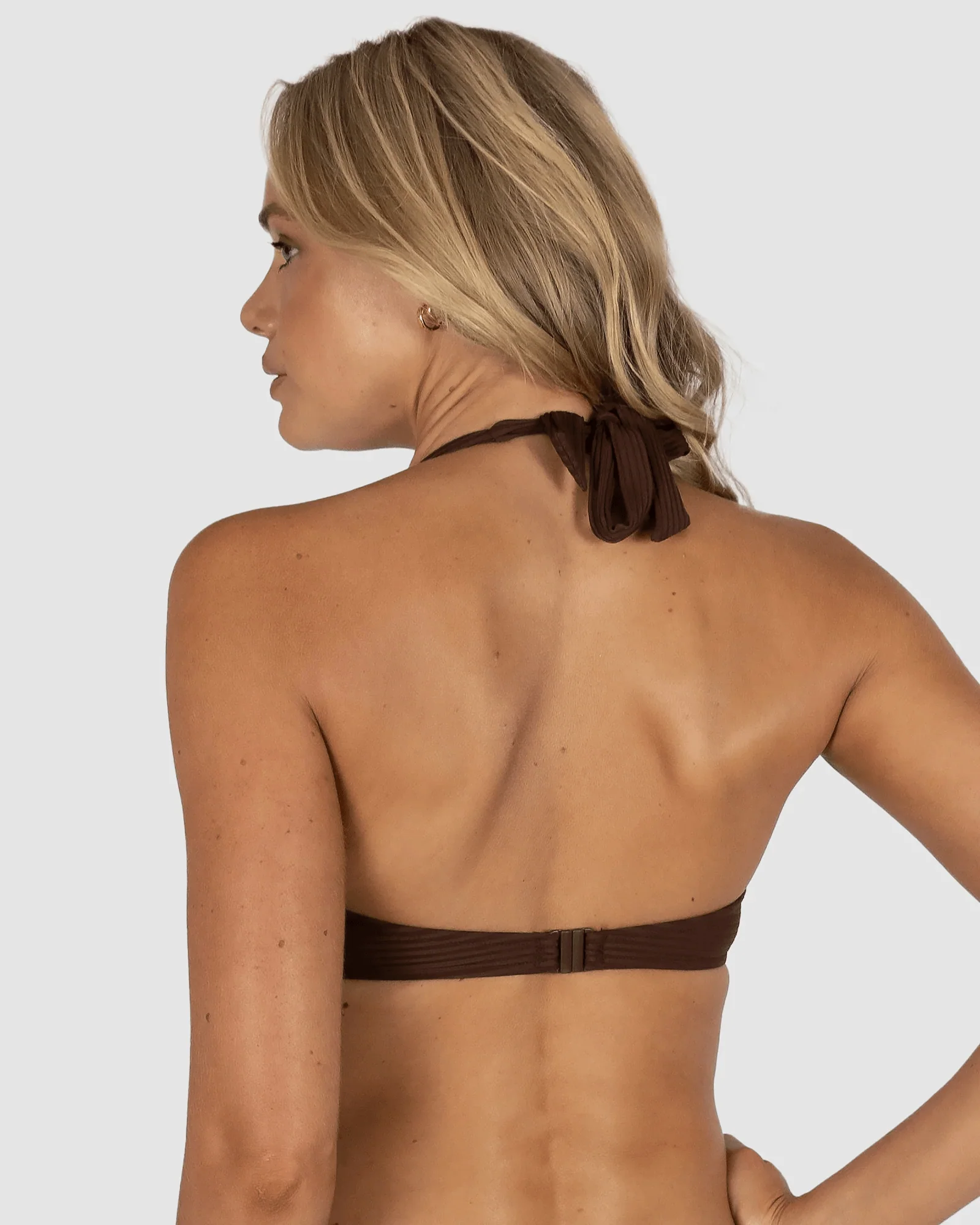 Baku Positano Booster Halter Bikini Bra Top - Mocha - Image 3