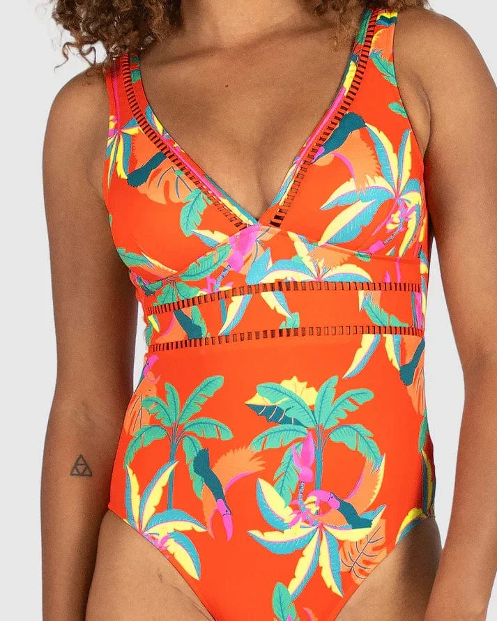 Baku Rio Grande Longline One Piece Swimsuit - Flame - Image 4