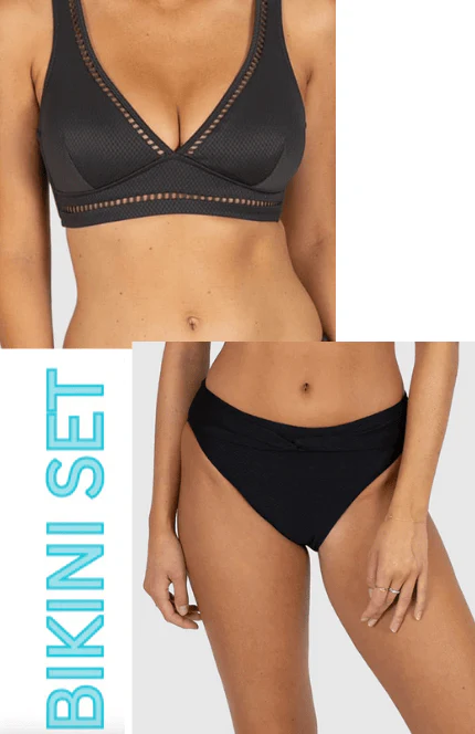 Baku Rococco D-DD Long Line & Cabana Bikini Botttom Bikini Set - Cacao