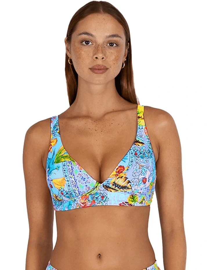 Baku Sardinia C-D Longline Bikini Bra Top- Ocean