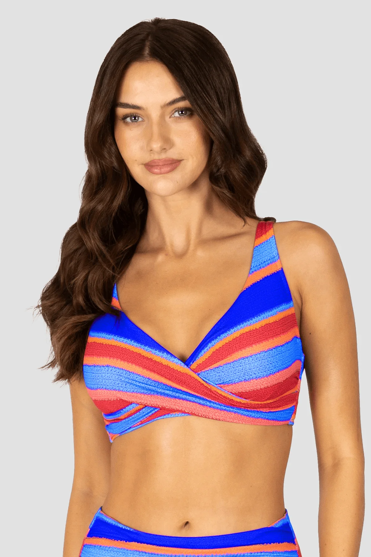 Baku Trinidad D-E Wrap Bikini Bra Top -Azure