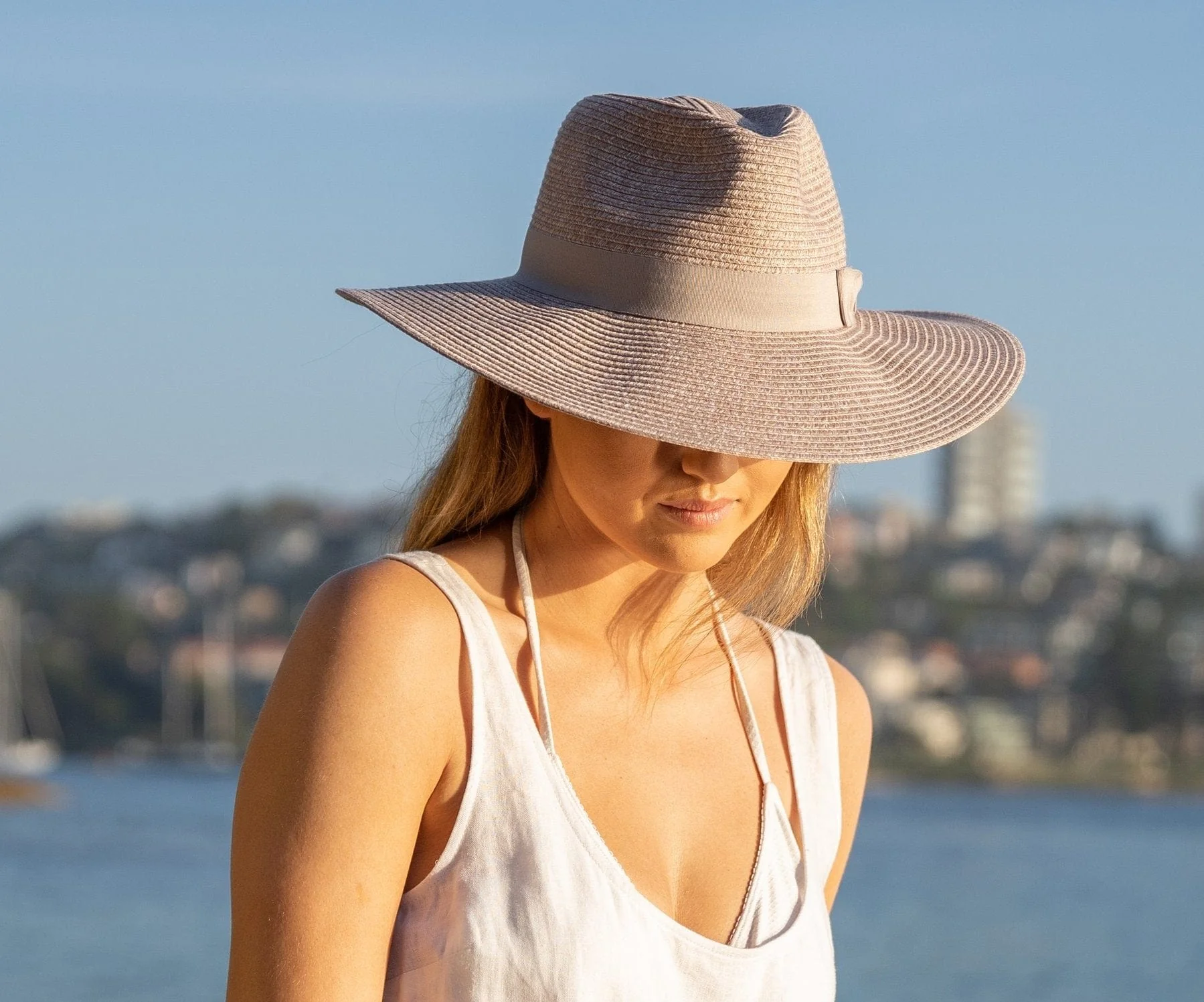 Before Dark Fiona Wide Brim Fedora - Sandstone - Image 2