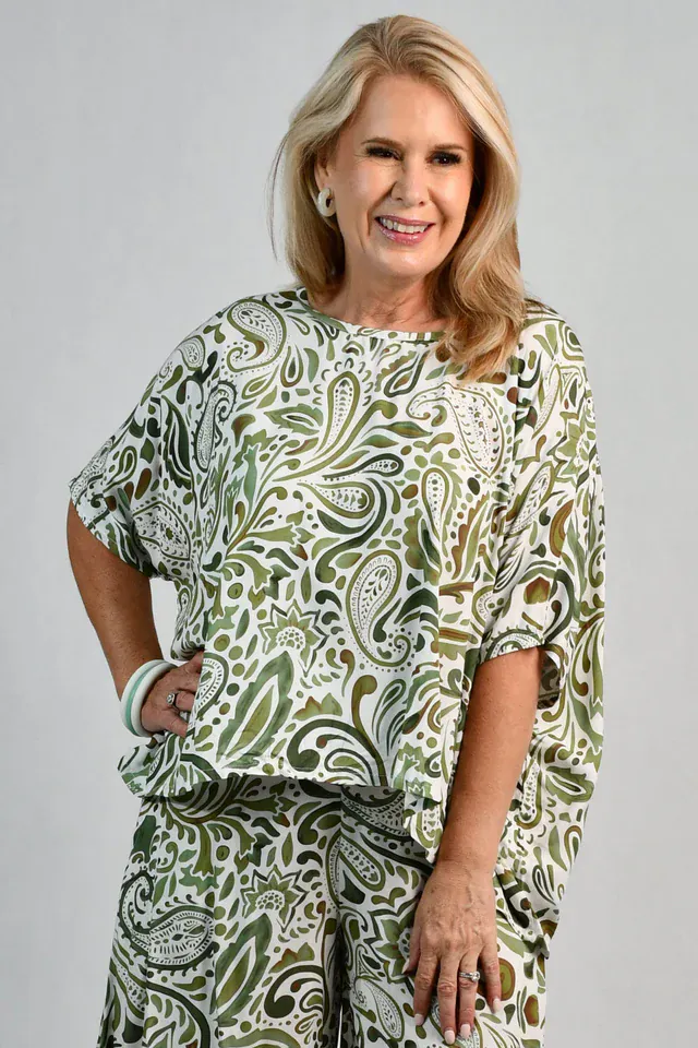 Bodacious Sydney Top - Paisley Green - Image 3