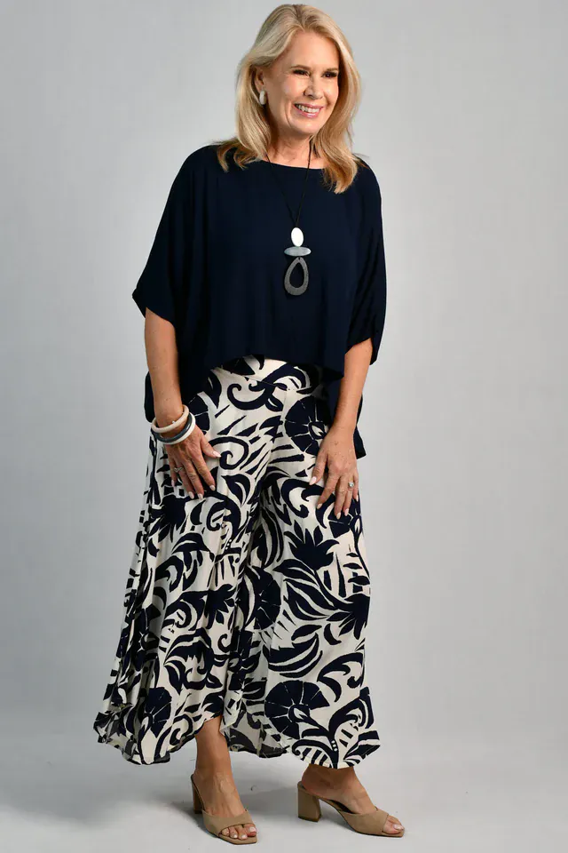 Bodacious Sydney Wide Leg Pant - Nautilus Navy - Image 3