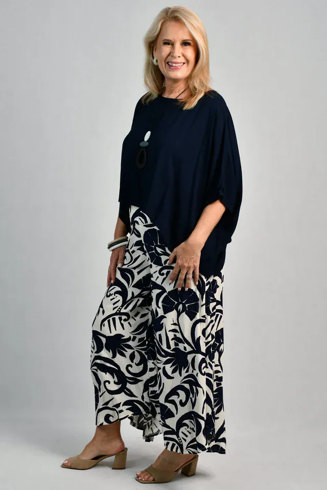 Bodacious Sydney Wide Leg Pant - Nautilus Navy - Image 4