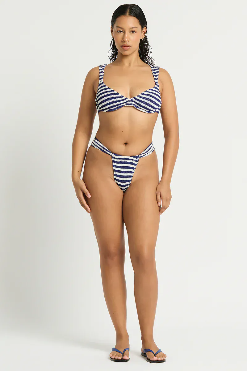 Bond Eye Dot Stripe Georgia Balconette - Navy / White - Image 5