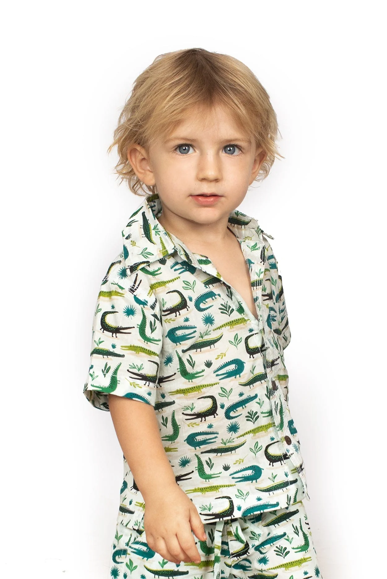 Boys Cotton Shirt - Crocodiles