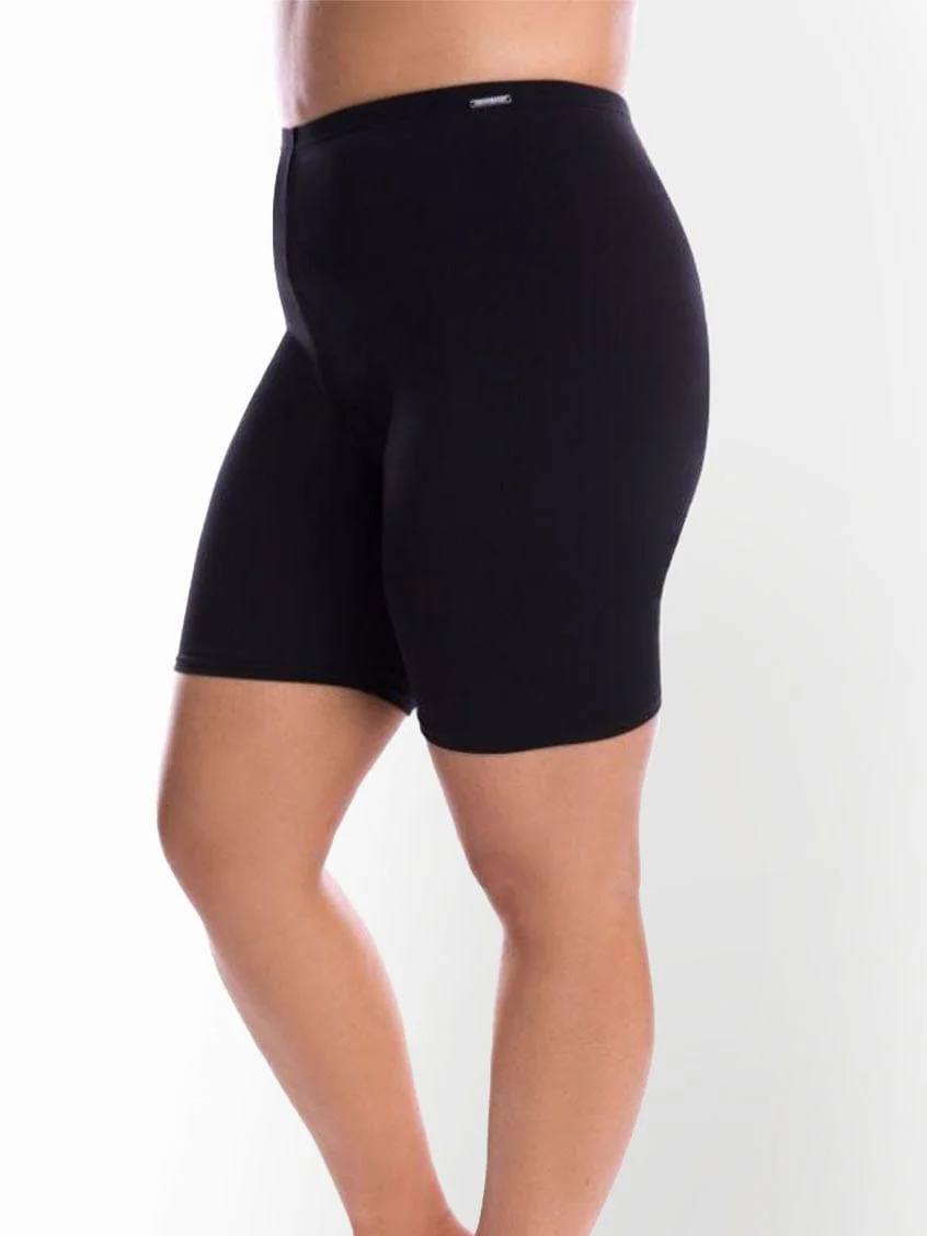 Capriosca Chlorine Resistant Black Bike Tight Swim Shorts - Image 5