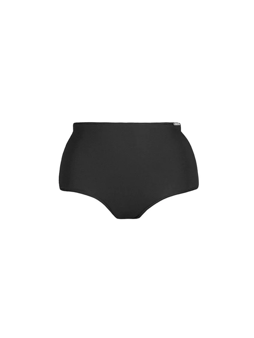 Capriosca Chlorine Resistant Plain Black High Waisted Bikini Bottoms - Image 7