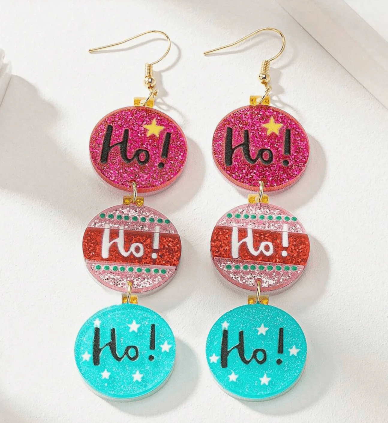 Christmas Earrings - HoHoHo Baubles
