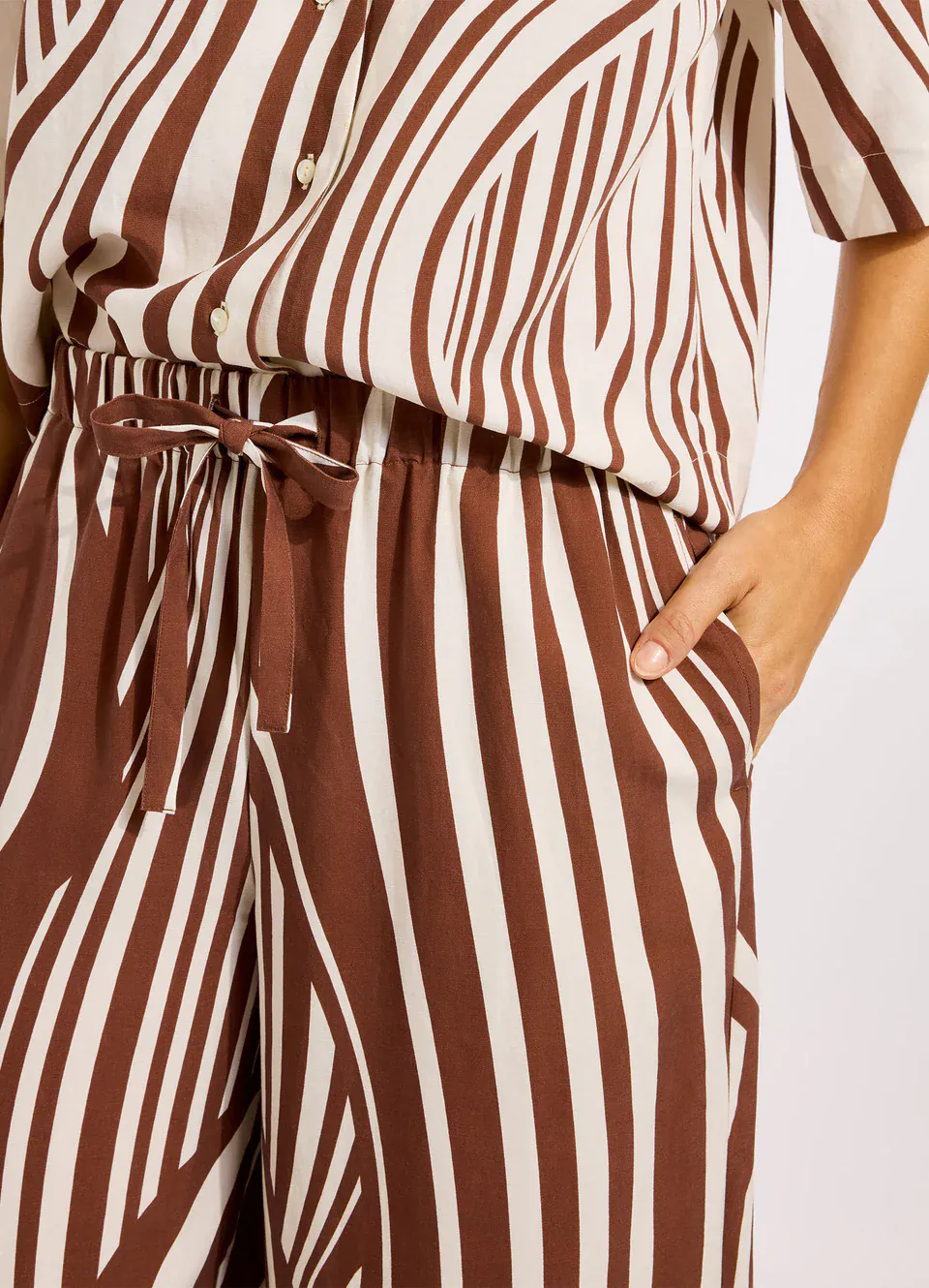 Seafolly Coastline Drawcord Wide Leg Pant - Cocoa - Image 5