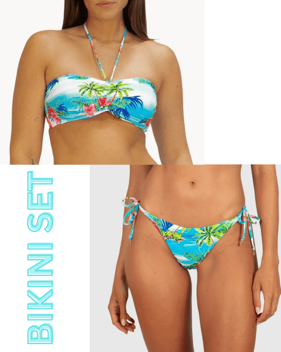 Cocos Islands Cocos Bandeau & Rio Tieside Bikini Set - White