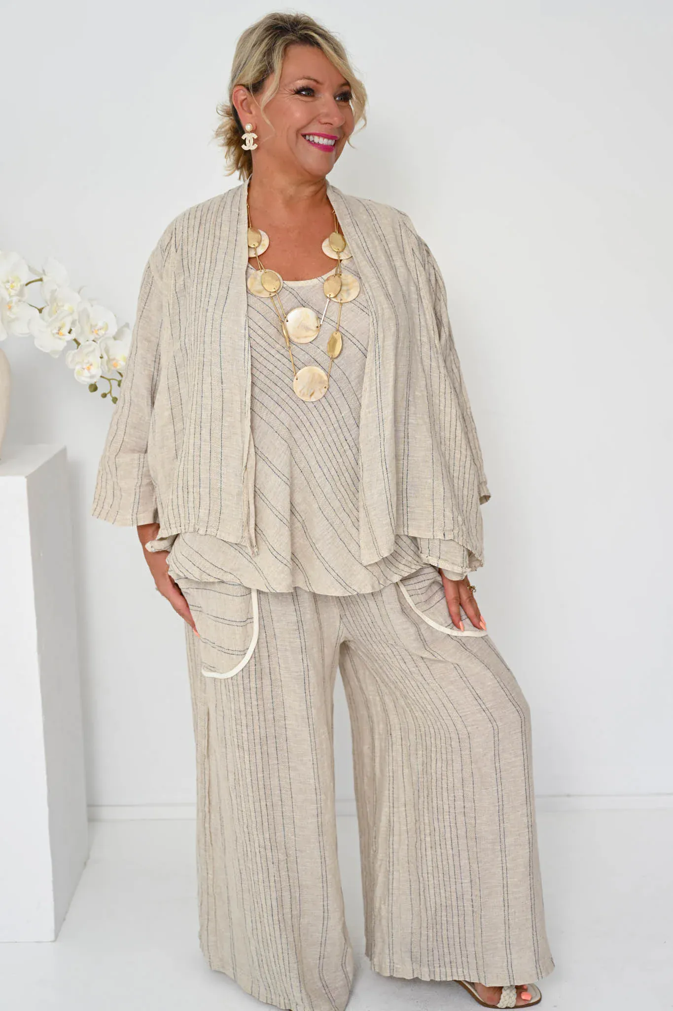 Donna Donna Enzo Jacket - Beige - Image 3