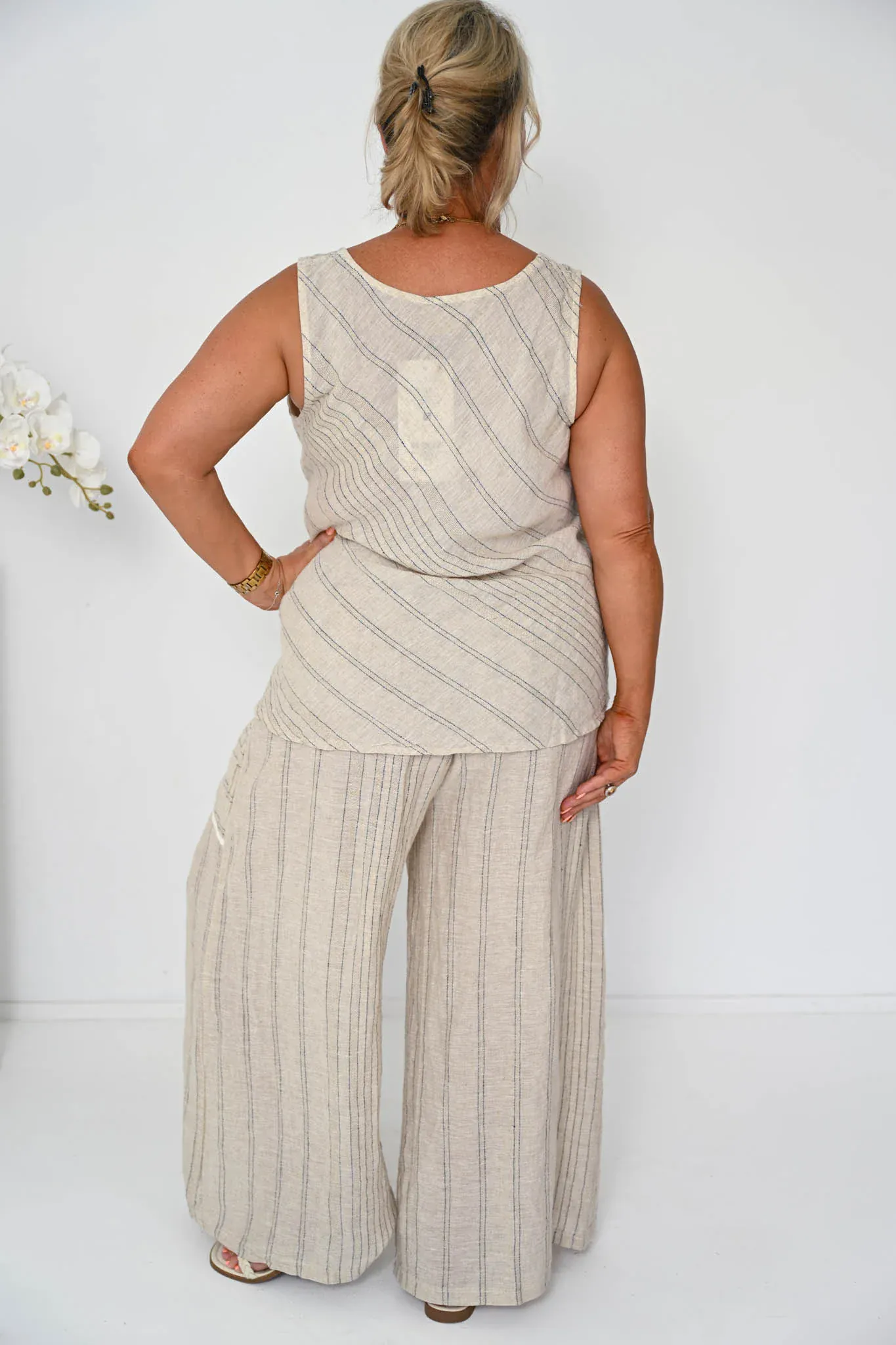 Donna Donna Enzo Pant - Beige - Image 2