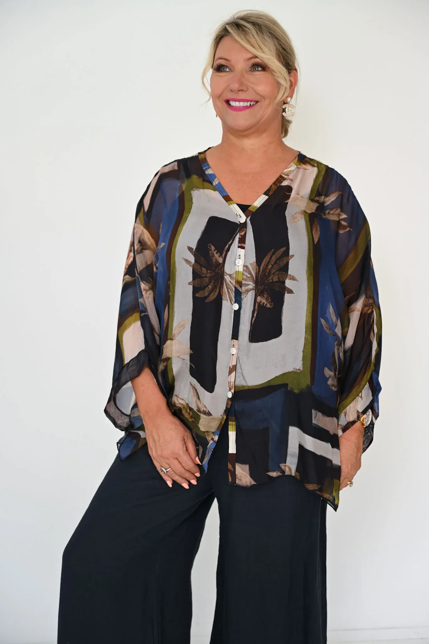 Donna Donna Filante Top - Navy - Image 4