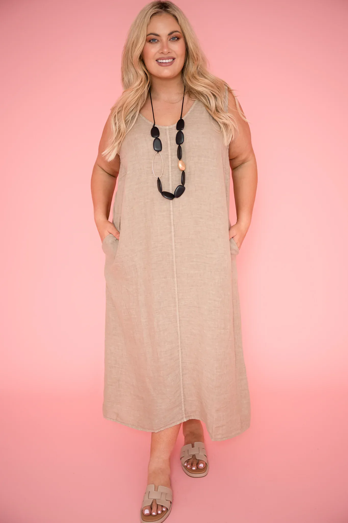 Donna Donna Marcellina Sleeveless Dress - Cashmere