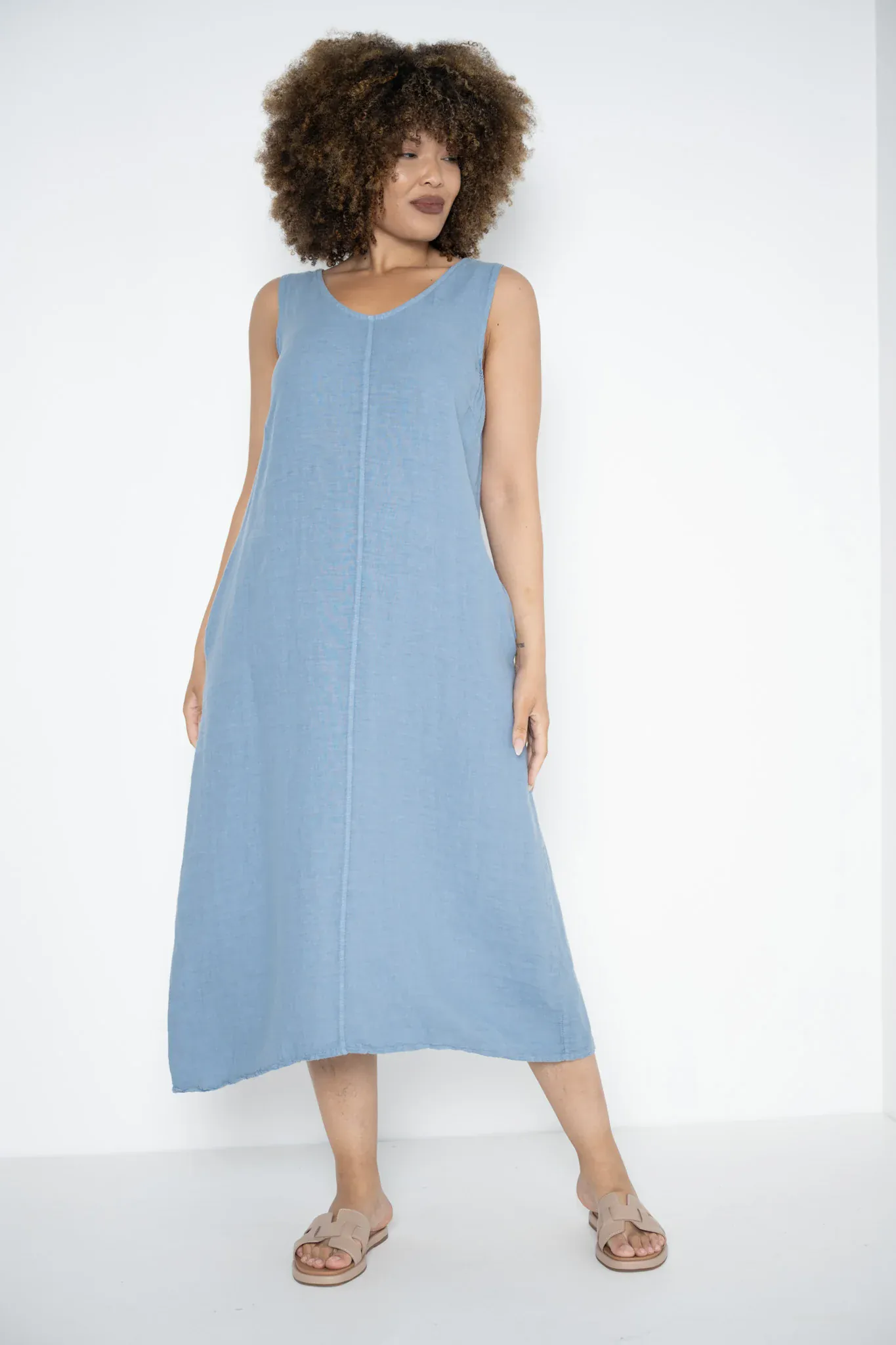 Donna Donna Marcellina Sleeveless Dress - Jeans - Image 3