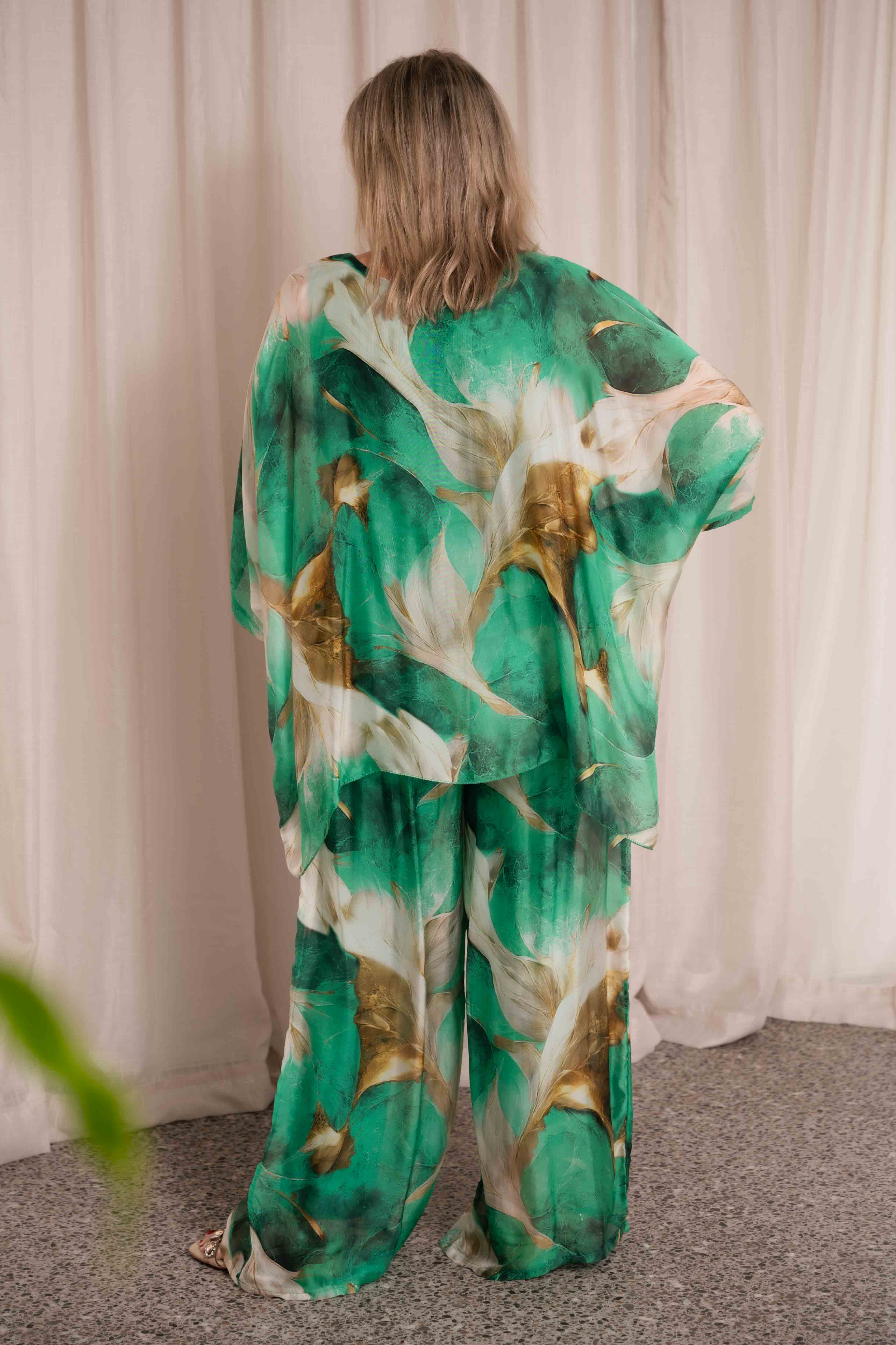 Donna Donna Savannah Silk Pant - Gucci Green - Image 2