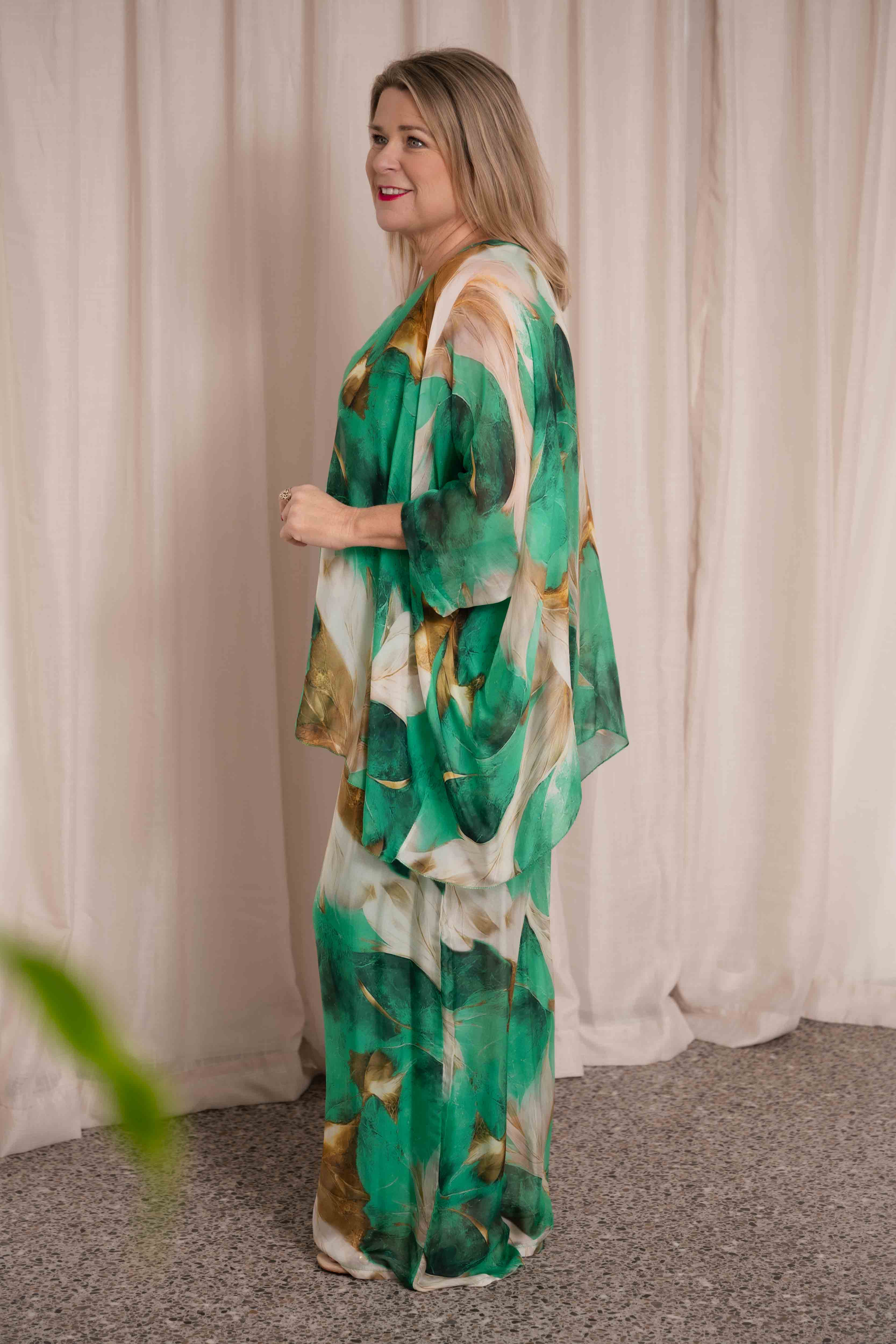 Donna Donna Savannah Silk Pant - Gucci Green - Image 4