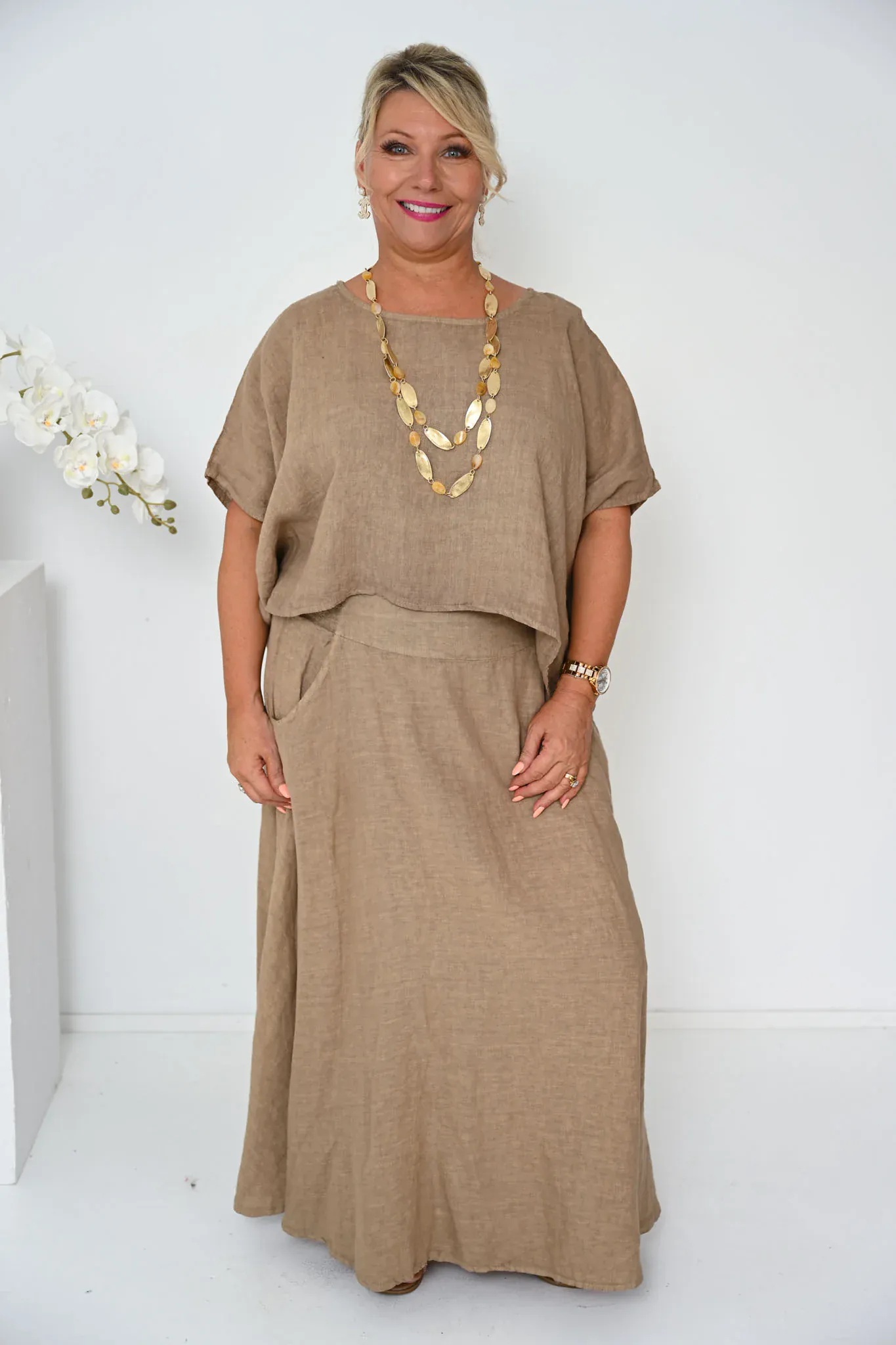 Donna Donna Verde Skirt - Camel