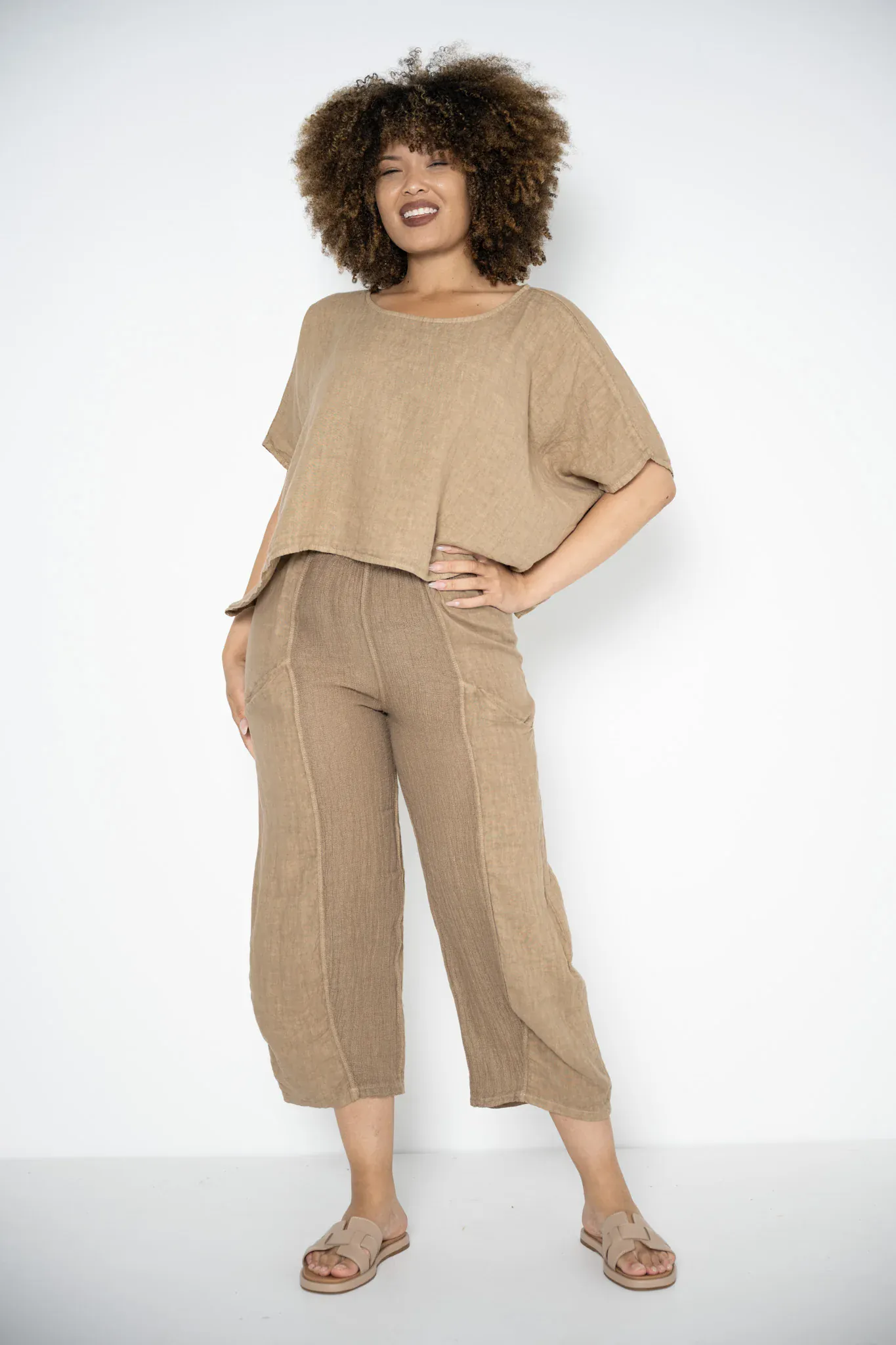 Donna Donna Vielda Top - Caramel