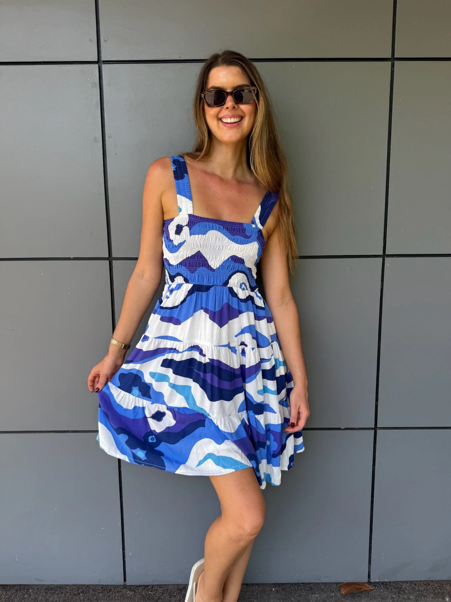 Elcee Retro Flowers Mini Dress