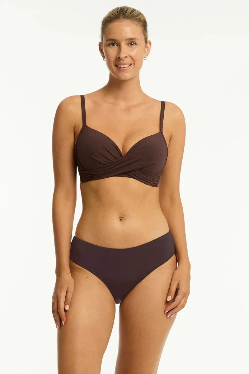 Sea Level Essentials Edit Mid Bikini Pant - Cocoa - Image 4