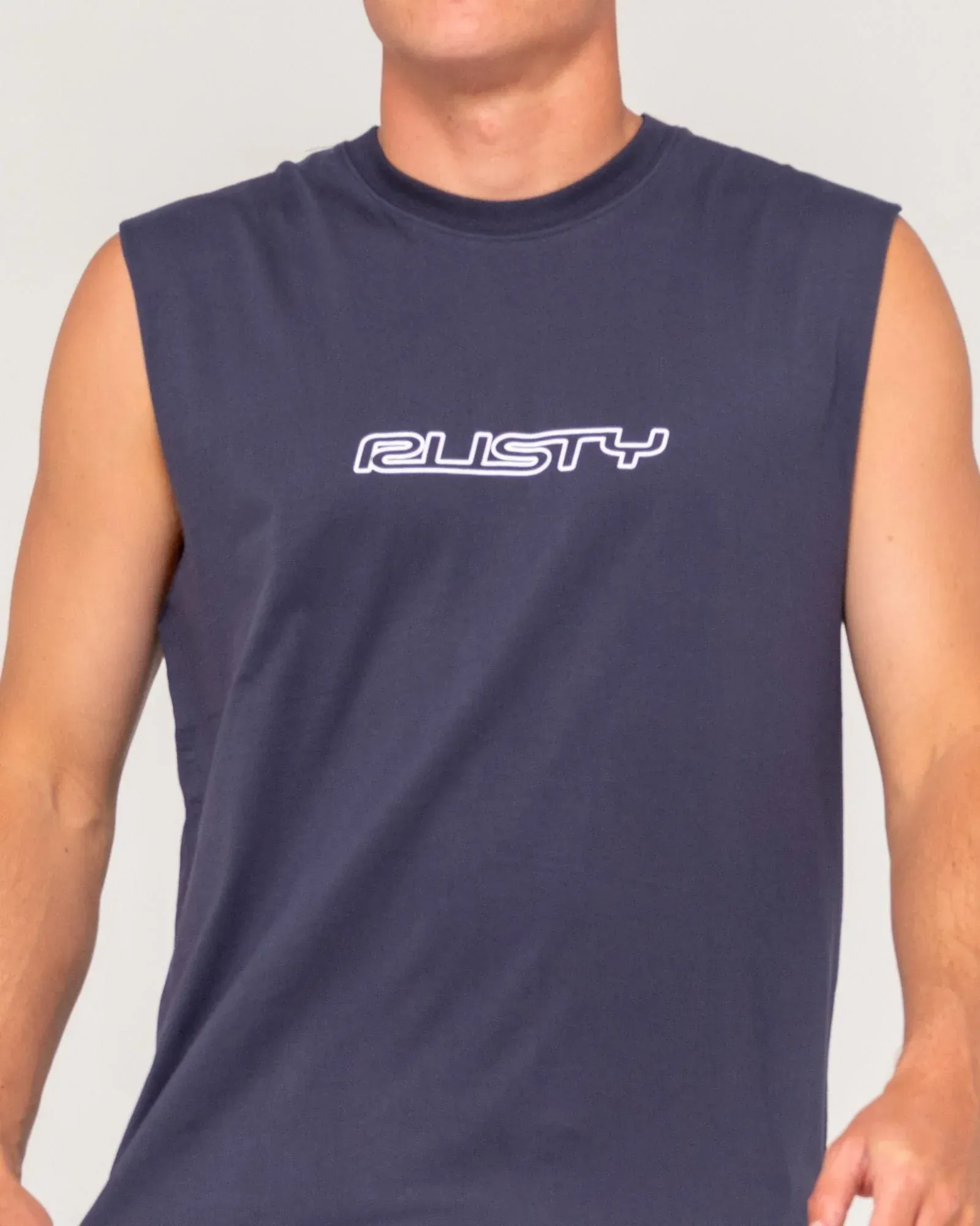 Rusty Flip Daddy Graphic Muscle - Navy Blue - Image 3