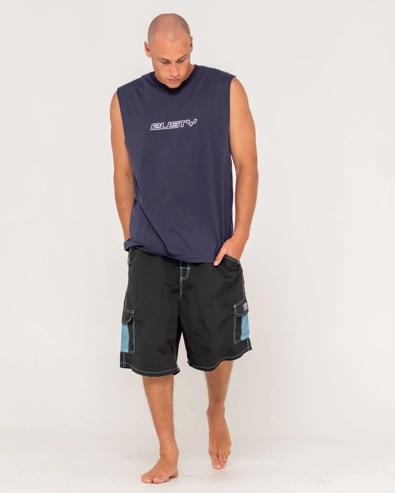 Rusty Flip Daddy Graphic Muscle - Navy Blue - Image 5