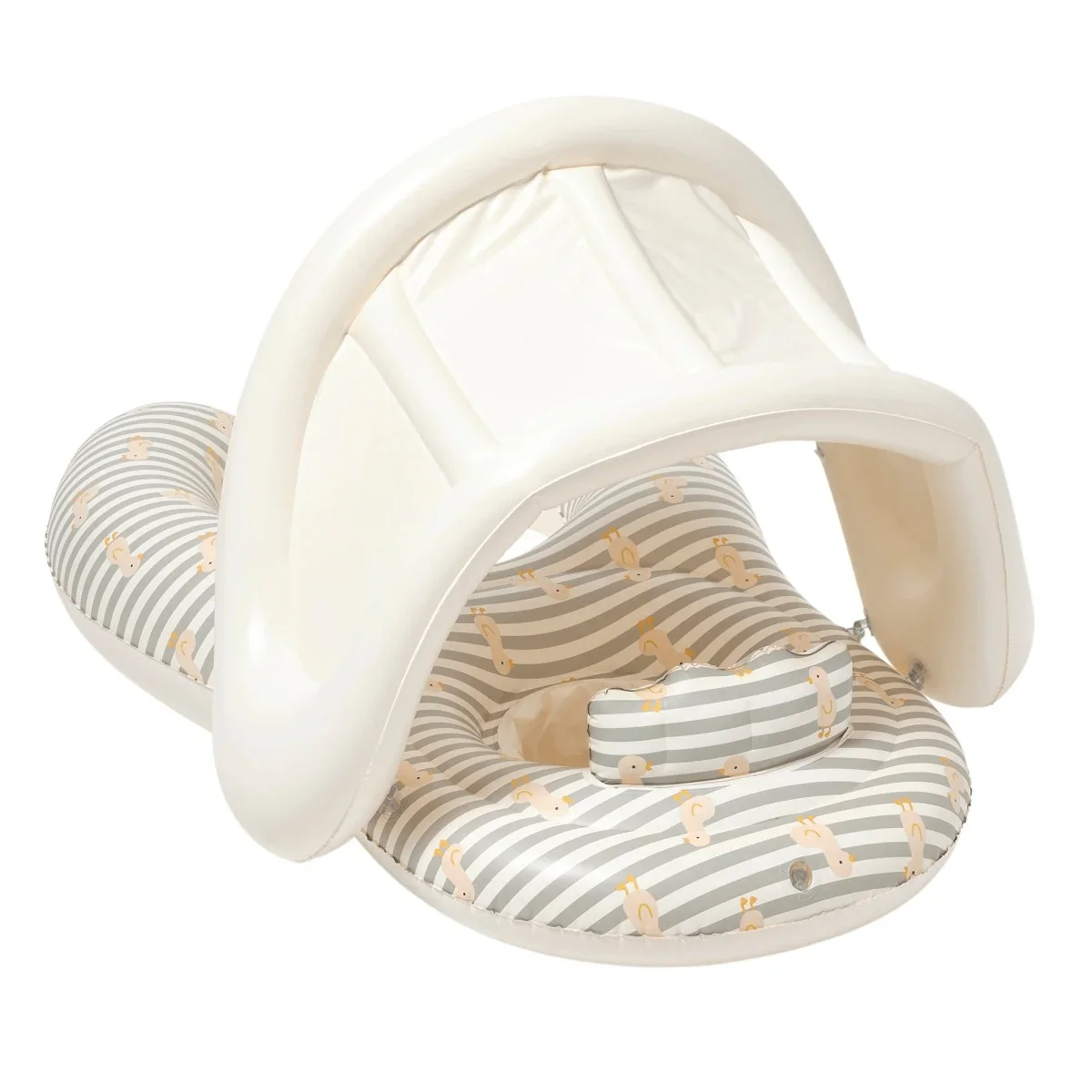 Float Together Baby Seat Dex The Duck - Sage Stripe - Image 4