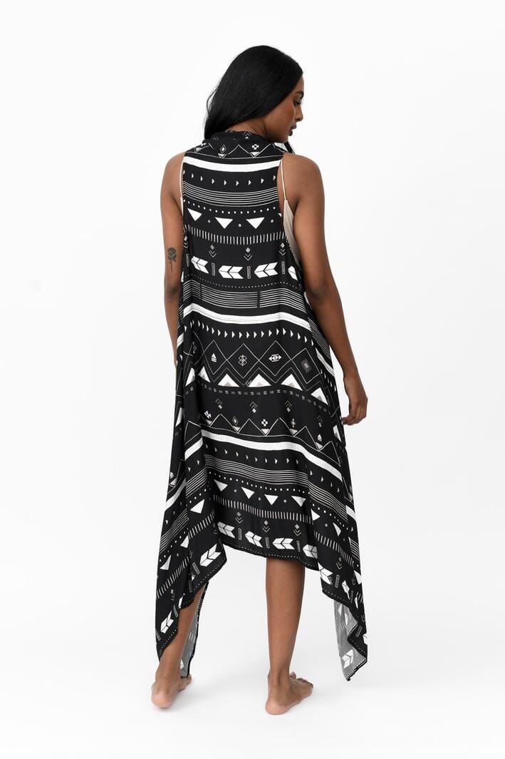 Freya Duster Vest Tribal - Black & Silver - Image 5