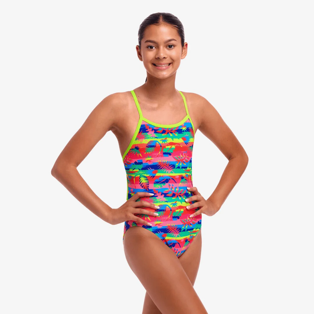 Funkita Girl's Single Strap One Piece - Free Foliage