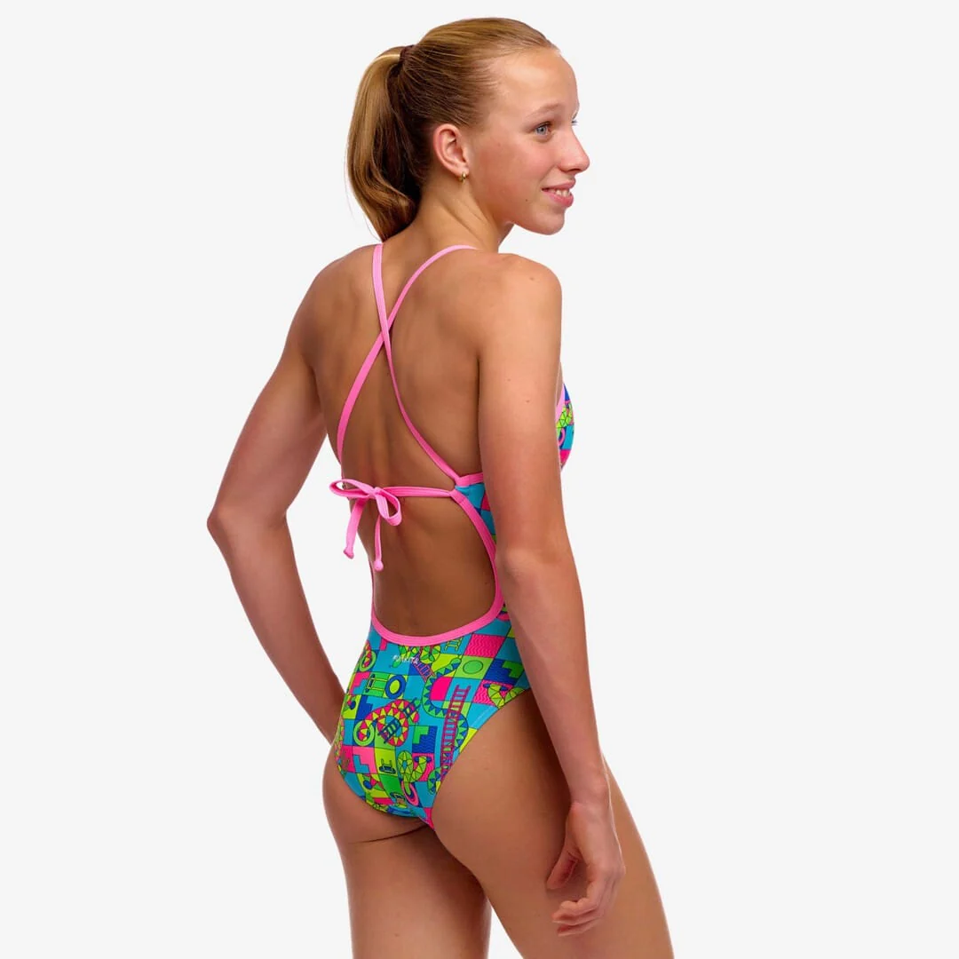 Funkita Girl's Tie Me Tight One Piece - Lakes & Saddles - Image 2