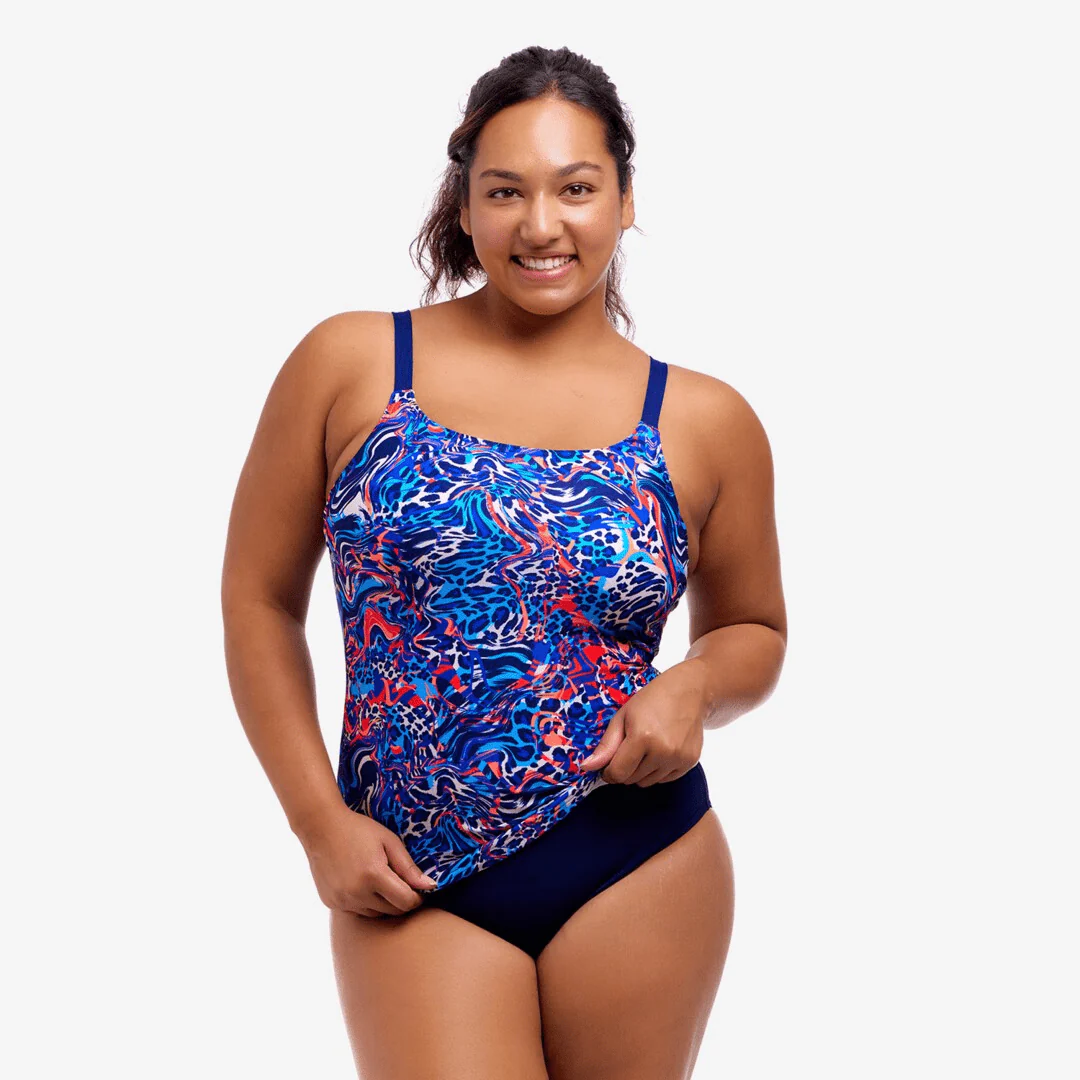 Funkita Ladies Scoop Neck Tankini Top-  Mad Cat