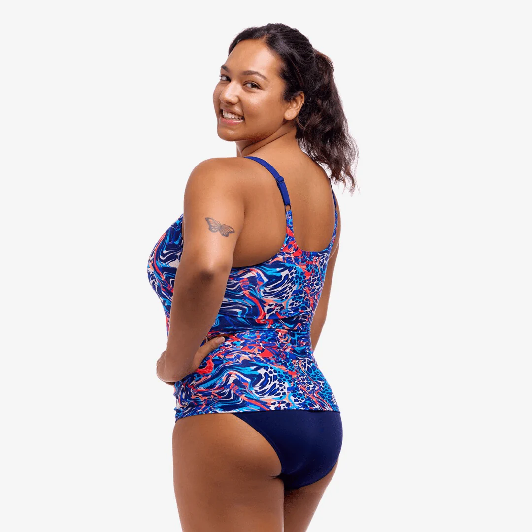 Funkita Ladies Scoop Neck Tankini Top-  Mad Cat - Image 2