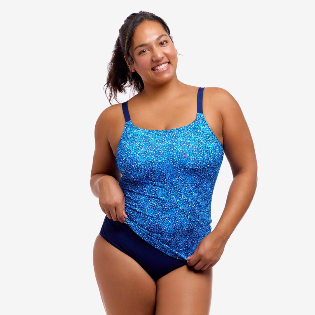 Funkita Ladies Scoop Neck Tankini Top - Pebble Beach