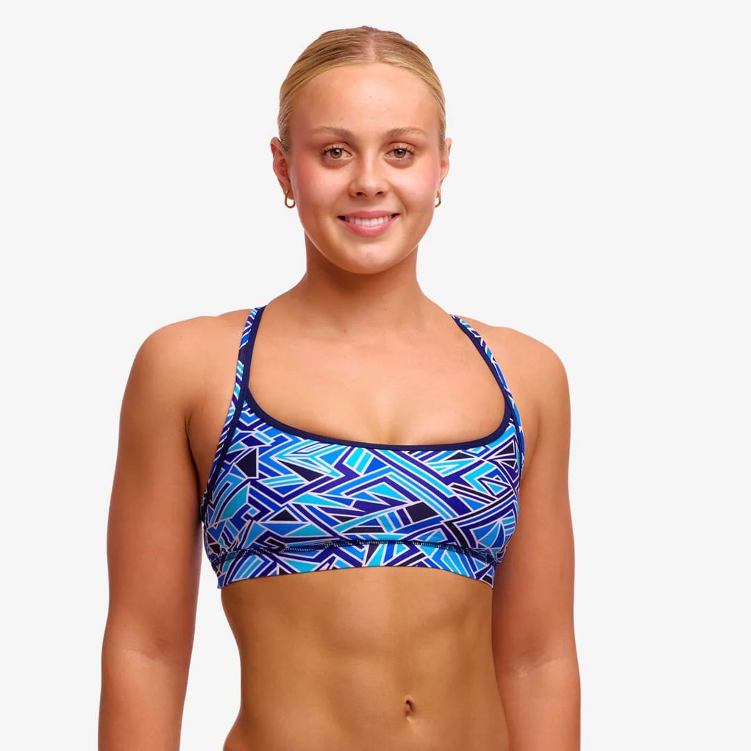 Funkita Ladies Sports Top - Blue Bits