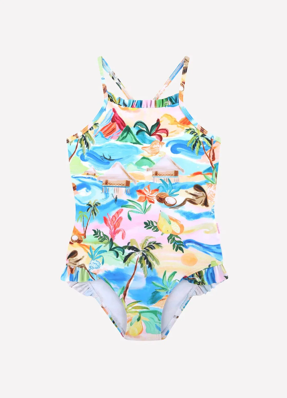 Girls South Pacific Frill One Piece - South Pacific - Image 3