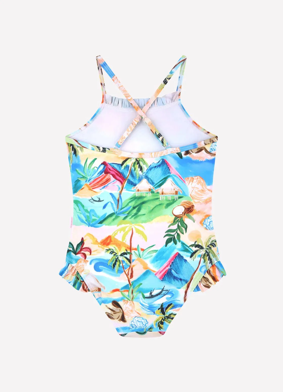Girls South Pacific Frill One Piece - South Pacific - Image 4