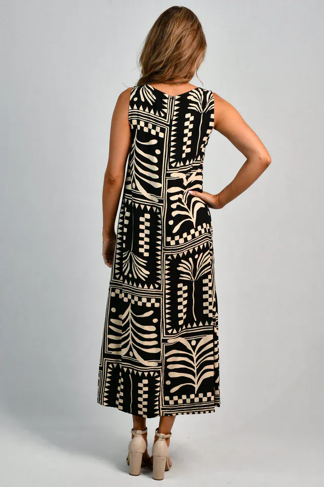 Go Girl Cassie Maxi Dress - Tribal Aritsan Black - Image 2